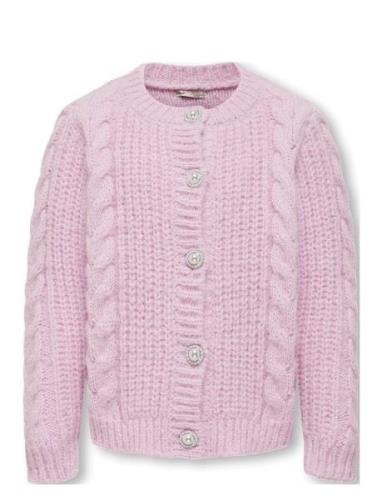 Koglola Ls O-Neck Cardigan Cp Knt Tops Knitwear Cardigans Pink Kids On...