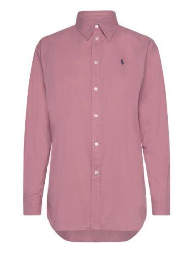 Over Fit Cotton Twill Shirt Tops Shirts Long-sleeved Pink Polo Ralph L...