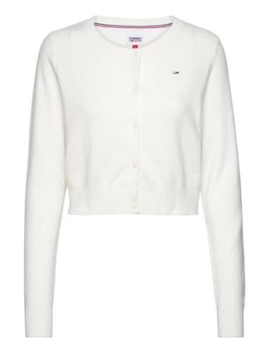Tjw Crp Essential Cardigan Tops Knitwear Cardigans White Tommy Jeans