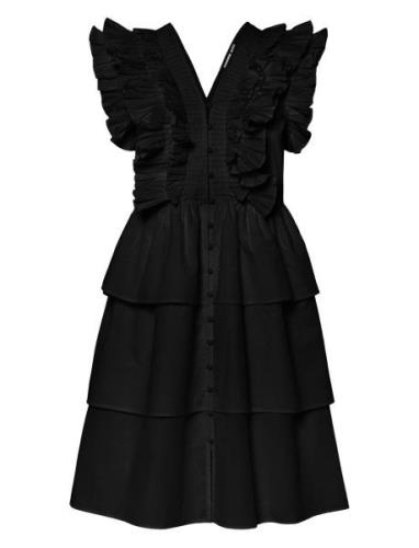 Yasruna Cs Ruffle Dress - D2D Kort Klänning Black YAS