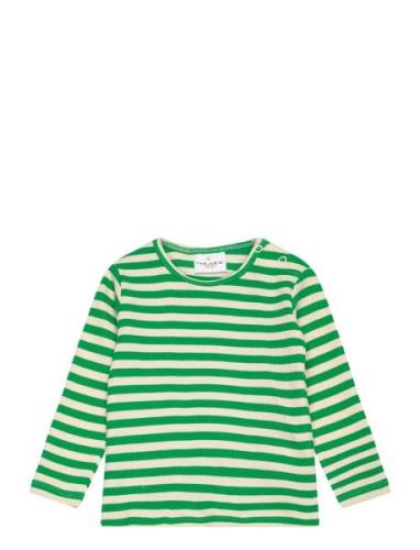 Tnsfinn L_S Rib Tee Tops T-shirts Long-sleeved T-shirts Green The New