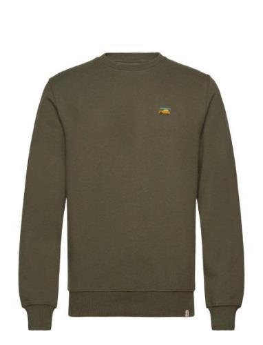 Crewneck Tops Sweat-shirts & Hoodies Sweat-shirts Khaki Green Revoluti...