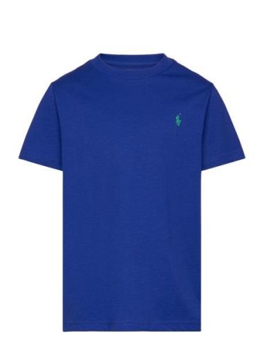 Cotton Jersey Crewneck Tee Tops T-shirts Short-sleeved Blue Ralph Laur...