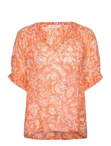 Popsypw Bl Tops Blouses Short-sleeved Orange Part Two