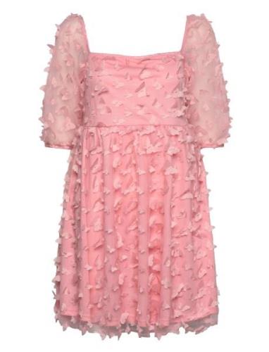Kaya Short Dress Kort Klänning Pink Noella