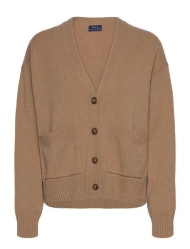 Wool-Blend V-Neck Cardigan Tops Knitwear Cardigans Brown Polo Ralph La...
