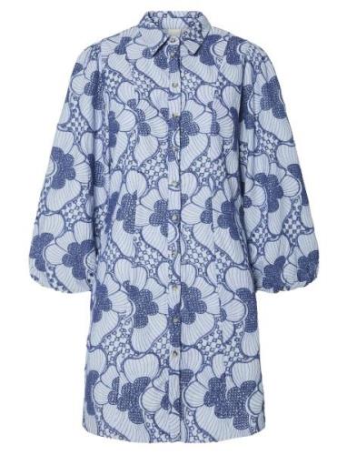 Yassabbie 7/8 Shirt Dress S. - Ex Kort Klänning Blue YAS