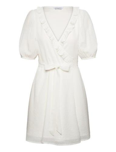 Towa Frill Dress Kort Klänning White Bubbleroom
