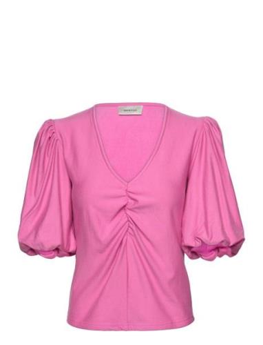 Rifagz Ss Balloon Blouse Tops Blouses Short-sleeved Pink Gestuz