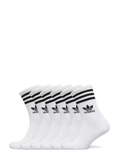 3 Strip Crw 6Pp Lingerie Socks Regular Socks White Adidas Originals