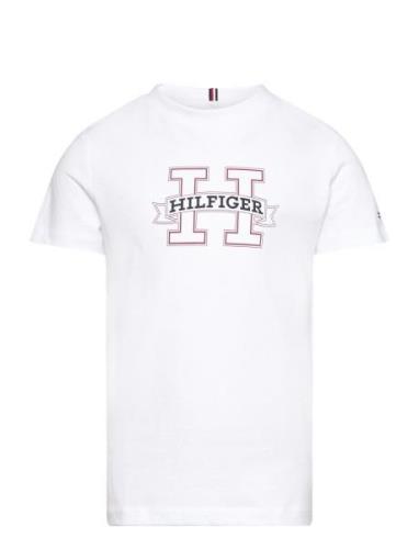 H Print Regular Tee Ss Tops T-shirts Short-sleeved White Tommy Hilfige...