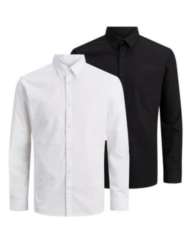 Jjjoe Shirt Ls 2 Pack Mp Tops Shirts Business Black Jack & J S