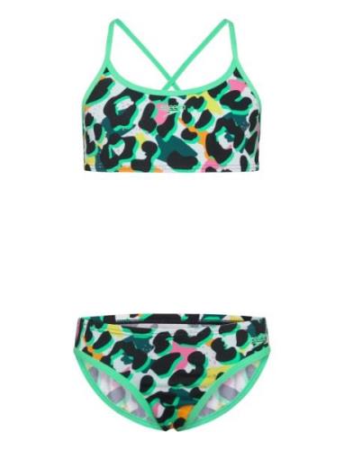 Junglespeak Allover Tie 2 Black/White/ 140 Bikini Green Speedo