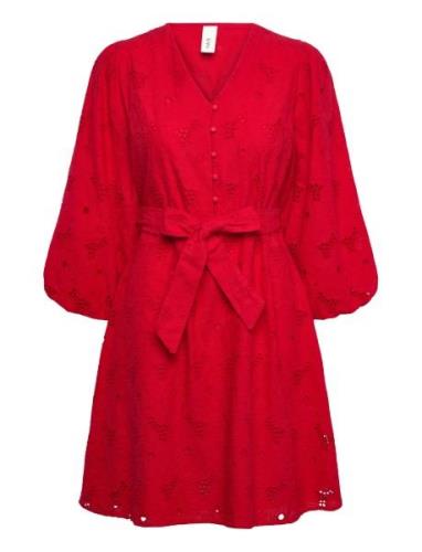 Yassunsi 3/4 Dress S. - D2D Kort Klänning Red YAS