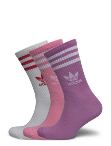 3 Stripes Crew Sock 3 Pair Pack Sport Socks Regular Socks Pink Adidas ...