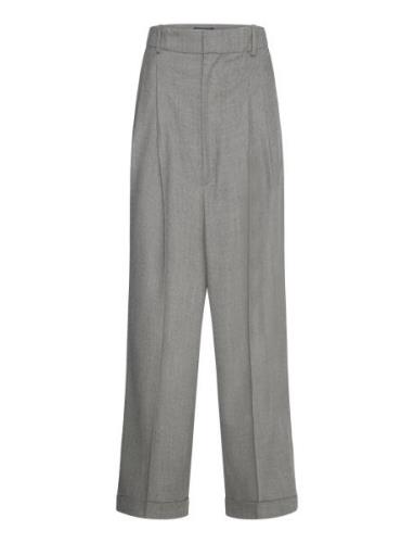 Wool-Blend Flannel Straight-Leg Pant Bottoms Trousers Straight Leg Gre...