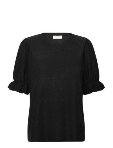 Fqblond-Tee Tops T-shirts & Tops Short-sleeved Black FREE/QUENT