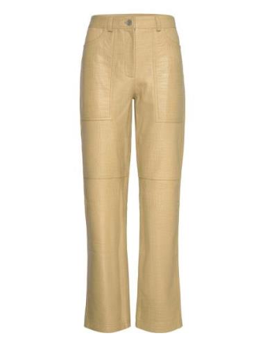 Leather Pants Bottoms Trousers Leather Leggings-Byxor Yellow Stella No...