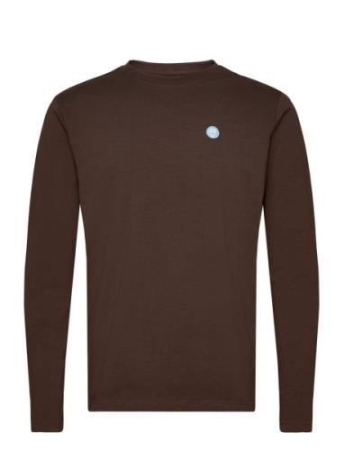 Knowledge Cotton Apparel Viggo Badge Long Sleeve - Regenerat Brun