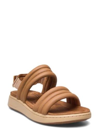 Lara Leather Platta Sandaler Brown WODEN