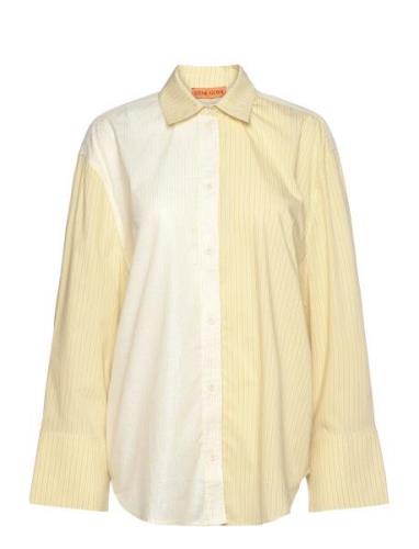 Sgmia, 2119 Poplin Lurex Tops Shirts Long-sleeved Yellow STINE GOYA