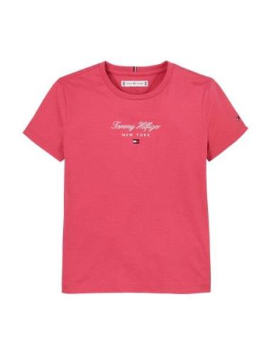 Th Nyc Foil Tee Ss Tops T-shirts Short-sleeved Pink Tommy Hilfiger