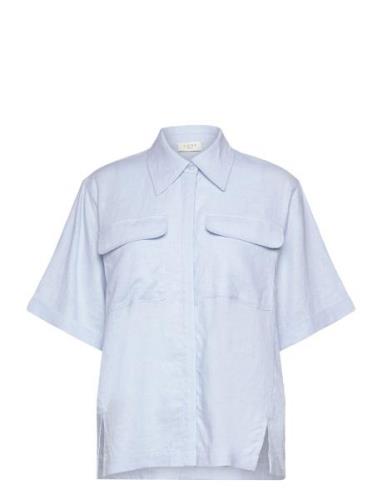 Esma Ss Shirt Tops Shirts Short-sleeved Blue NORR