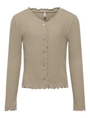 Koglaila L/S Button Top Jrs Tops T-shirts Long-sleeved T-shirts Beige ...