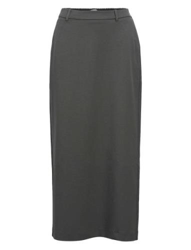 Objlisa Mw Long Skirt Noos Lång Kjol Grey Object