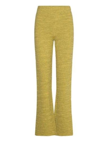 Mel Crepe Ura Pants Bottoms Trousers Straight Leg Yellow Mads Nørgaard