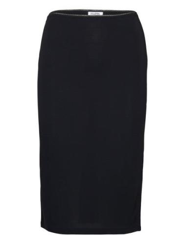 Jersey Skirt Knälång Kjol Black Filippa K