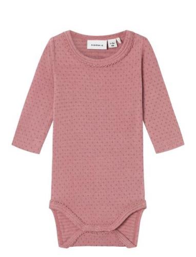 Nbfhusia R Ls Body Långärmad Bodysuit Pink Name It