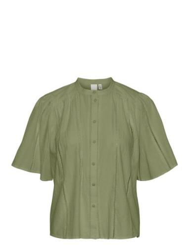 Yasgunia 2/4 Shirt S. Tops Blouses Short-sleeved Khaki Green YAS