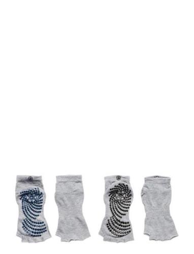 Gaiam Toeless Grippy Socks Indigo/Black 2Pk Lingerie Socks Footies-ank...