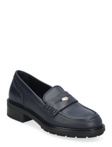 Th Penny Loafer Loafers Låga Skor Navy Tommy Hilfiger