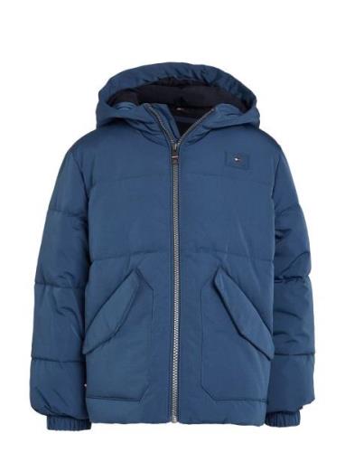 Tommy Hilfiger Monotype Padded Puffer Jacket Blå