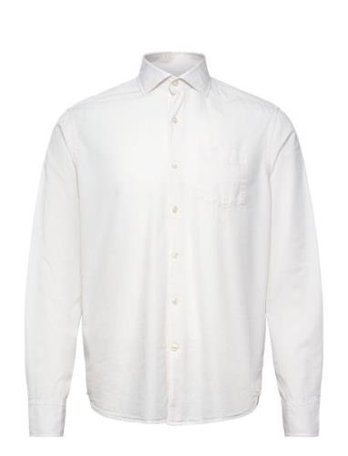 Reg Fit Wide Spread C Gd Twill Tops Shirts Casual White Oscar Jacobson