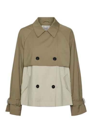 Yasturbo Short Trenchcoat Trench Coat Rock Beige YAS