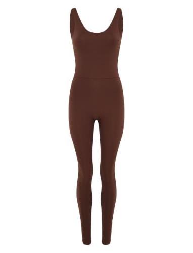 Scoop Back Unitard, Long Bottoms Jumpsuits Brown Girlfriend Collective