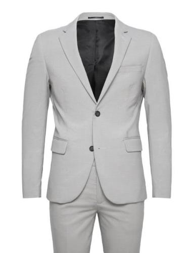 Plain Mens Suit Kostym Grey Lindbergh