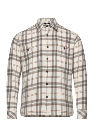 Soft Wool Roar Check Shirt Tops Shirts Casual Cream Mads Nørgaard