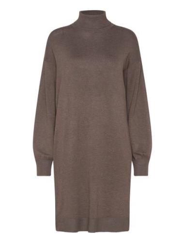 Srlea Rollneck Dress Knit Kort Klänning Brown Soft Rebels