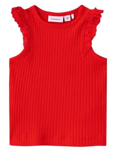 Nbffennas Ss Top Tops T-shirts Sleeveless Red Name It