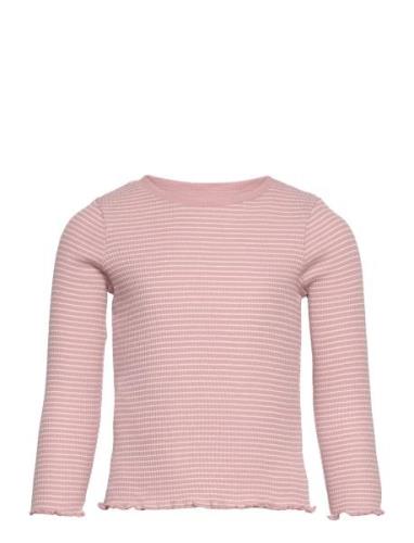 Mango Long-Sleeved Knitted T-Shirt Rosa