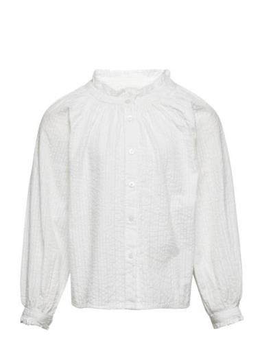 Gathered Cotton Blouse Tops Blouses & Tunics White Mango