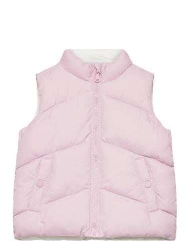 Reversible Quilted Gilet Fodrad Väst Pink Mango