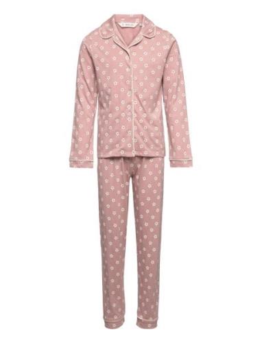 Printed Long Pyjamas Pyjamas Set Pink Mango