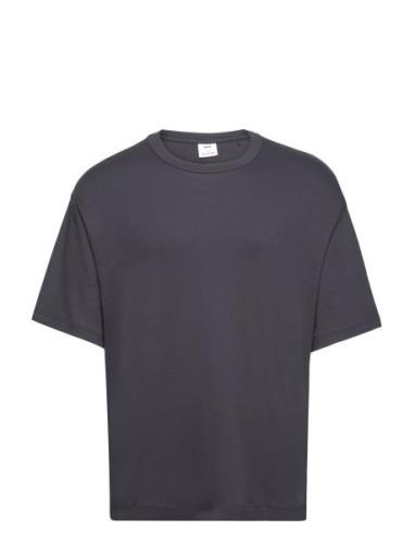 Mango 100% Cotton Relaxed-Fit T-Shirt Marinblå