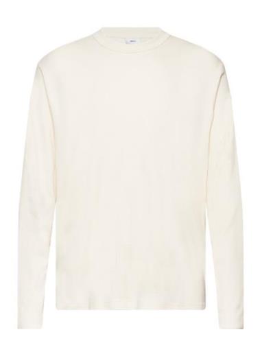 Mango 100% Cotton Long-Sleeved T-Shirt Kräm