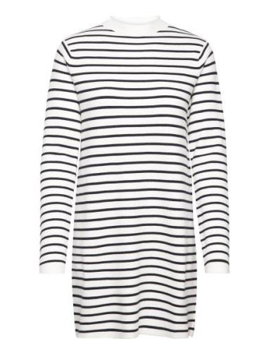 Striped Jersey Dress Kort Klänning White Mango